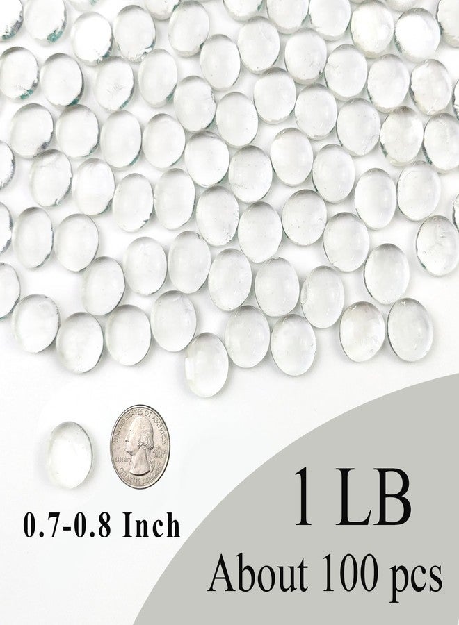 FANTIAN خرز زجاجي شفاف من فانتيان، وزن 1 رطل، 100 قطعة من الحصى الزجاجي، كرات زجاجية مسطحة شفافة لملء المزهريات، وتزيين الزهور والشموع، وصنع قطع مركزية، وتزيين حفلات الزفاف - Image 5